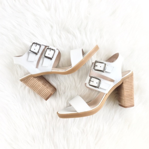Shellys London Shoes - Shellys London "Honora" Cloud Leather Buckle Heels